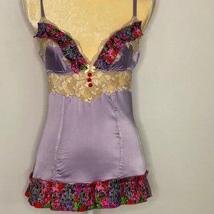 Dolce & Gabbana Top Spaghetti Strap Fitted Lace S